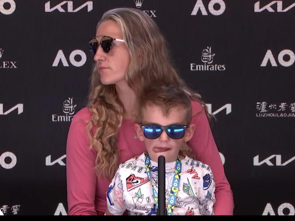 Victoria Azarenka and her son, Leo.