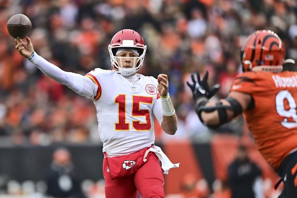 Kansas City Chiefs quarterback Patrick Mahomes (15) passes against the Cincinnati Bengals on Jan. 2.