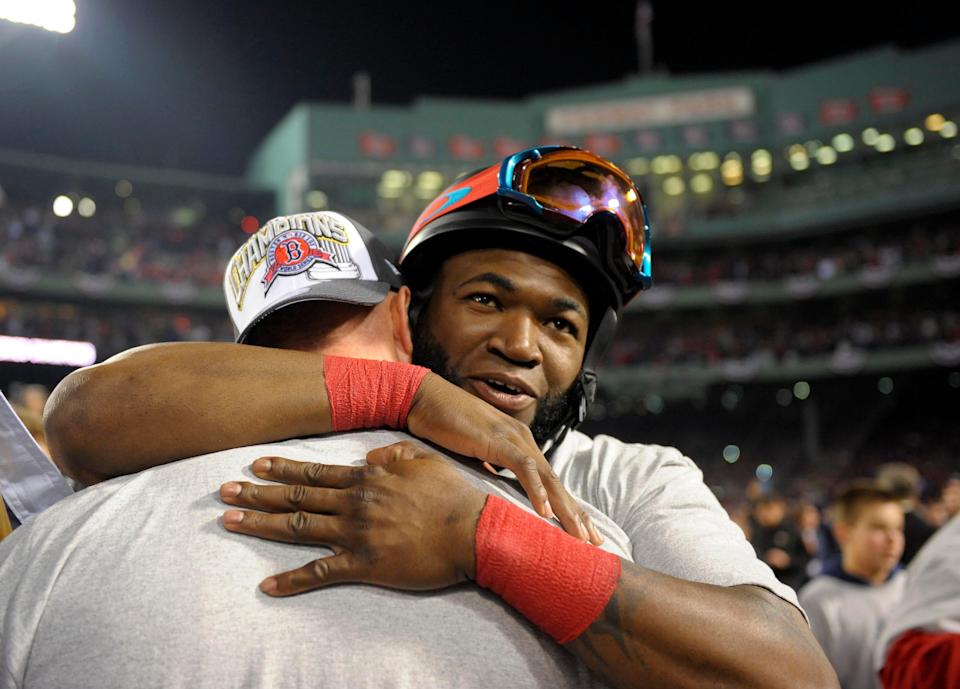 Ortiz celebrates after winning the 2013 World Series against the Cardinals.