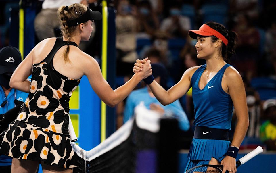 Raducanu's first tournament with Torben Beltz as her coach ended in 55 minutes in Sydney last week - JAMES GOURLEY/EPA-EFE/Shutterstock 