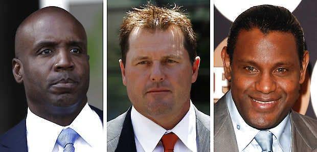 This is the 10th and final year the Baseball Writers Association of America will consider the Hall of Fame worthiness of (left to right) Barry Bonds, Roger Clemens and Sammy Sosa.