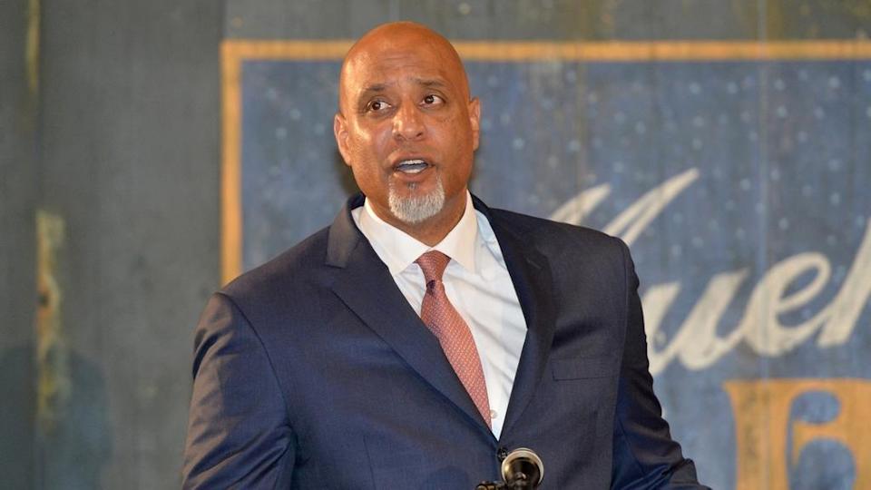 Tony Clark at news conference