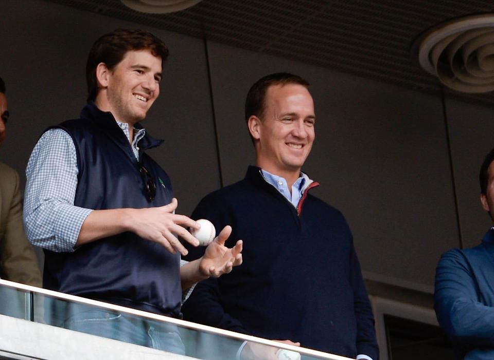 Eli (left) and Peyton Manning (right) added an alternative broadcast to ESPN's &quot;Monday Night Football&quot; this season.