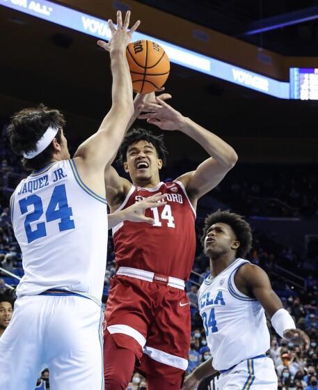 Westwood, CA, Saturday, January 29, 2022 -Stanford Cardinal forward Spencer Jones.