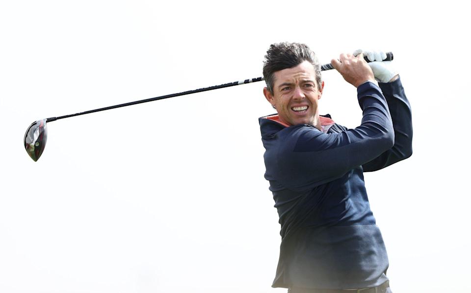 Rory McIlroy of Northern Ireland tees off on the 3rd hole during Day Two of the Abu Dhabi HSBC Championship - Getty Images