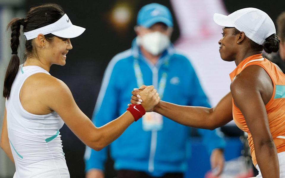 Emma Raducanu (left) and Sloane Stephens – Sloane Stephens questions Emma Raducanu's behaviour at Australian Open, saying Briton 'has a lot to learn' - GETTY IMAGES