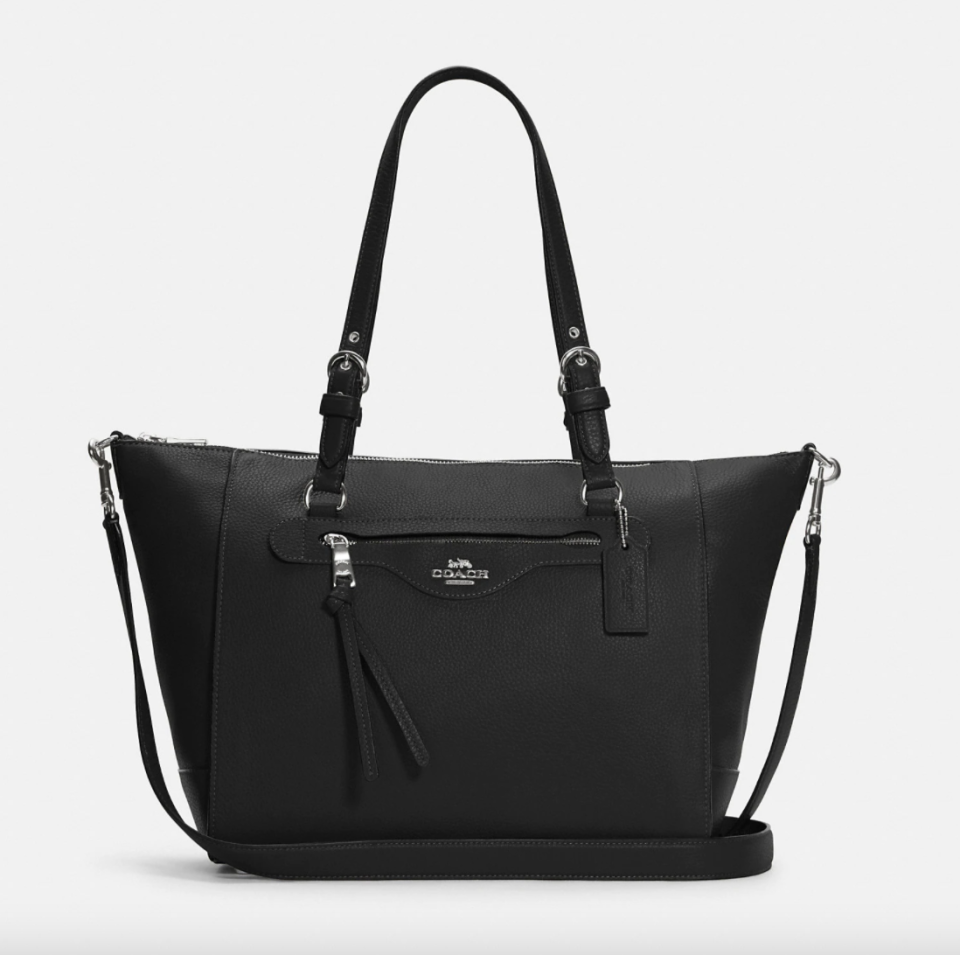 Kleo Carryall in black leather (Photo via Coach Outlet)