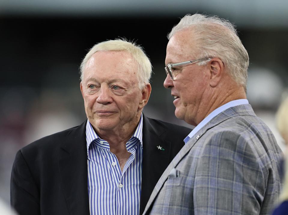 The Dallas Cowboys are headed for a talent drain this offseason, and team owner Jerry Jones knows it. (Matthew Emmons-USA TODAY Sports)