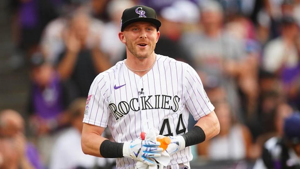 Trevor Story smiles during Home Run Derby