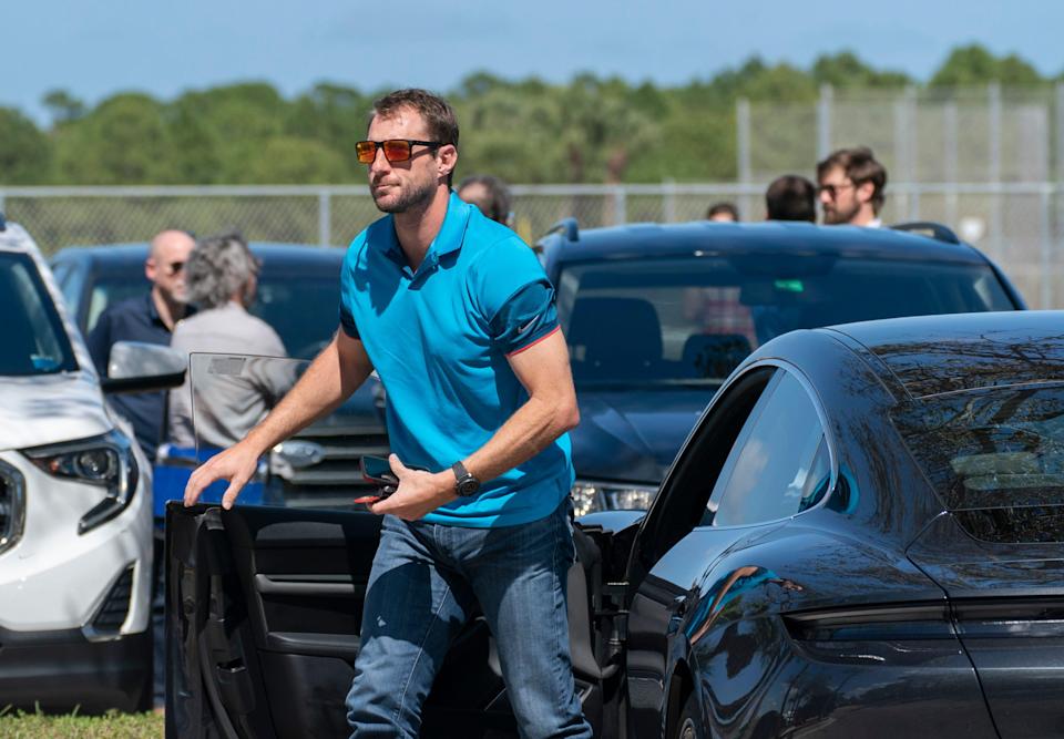 New York Mets pitcher Max Scherzer arrives for MLB contract negotiations at Roger Dean Stadium in Jupiter, Florida on Wednesday.