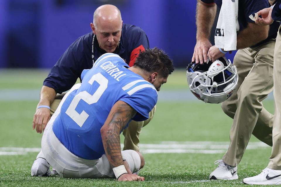 Matt Corral said he doesn't regret not opting out of the Sugar Bowl, where he suffered game-ending ankle injury. (Photo by Jonathan Bachman/Getty Images)