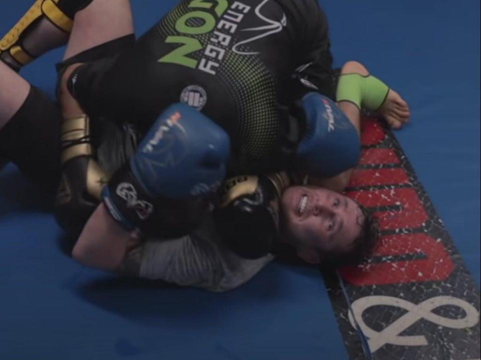 Darren Till after being taken down by Khamzat Chimaev in training (Khamzat Chimaev via YouTube)