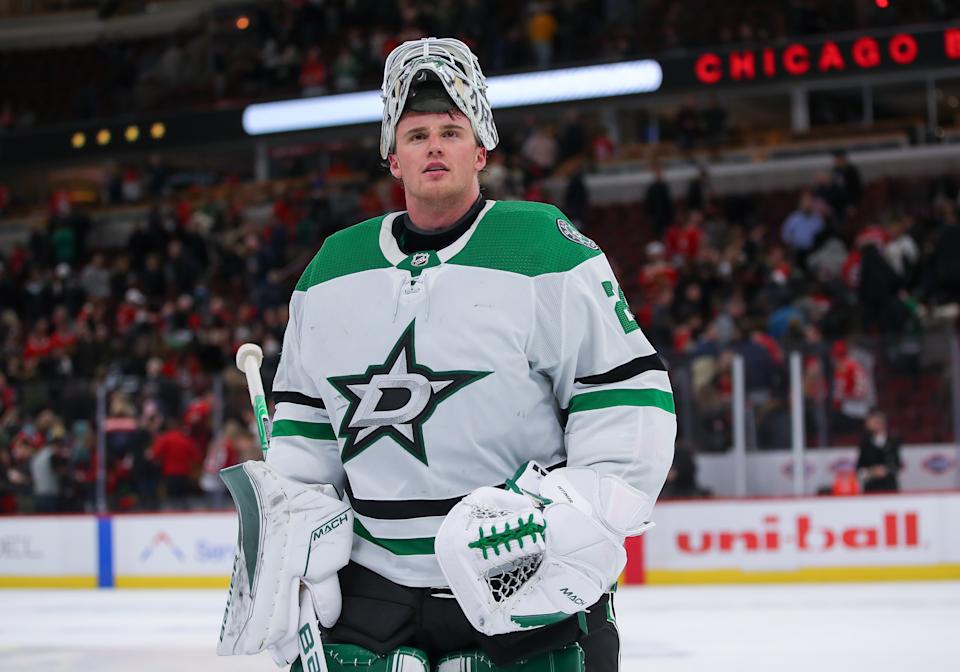 Dallas Stars goaltender Jake Oettinger (29) 