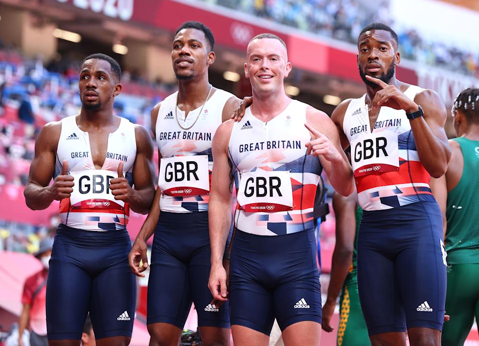 Great Britain's 4x100-meter relay team at the Tokyo Olympics