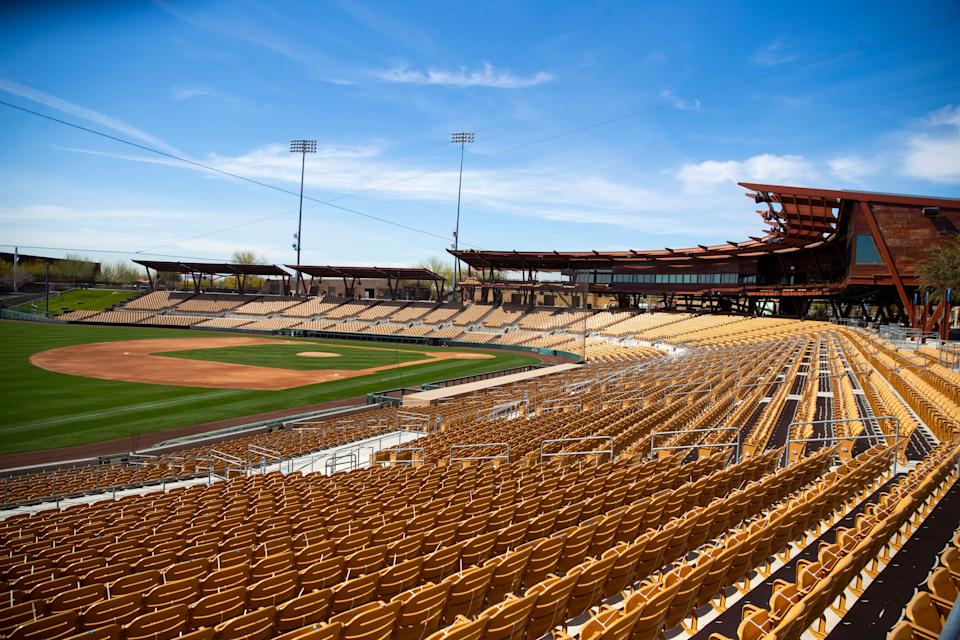 A view of Camelback Ranch in Glendale, Ariz., spring training home of the Dodgers and White Sox.