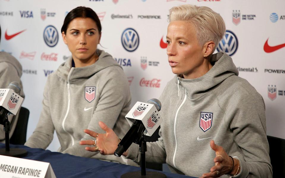 Megan Rapinoe and team-mate Alex Morgan led a group of five players in 2016 with the original complaint. - AP