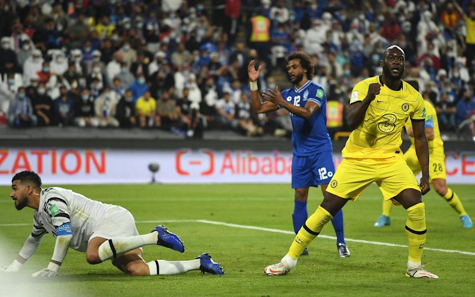  Chelsea's Romelu Lukaku celebrates scoring their side's first goal of the game during the FIFA Club World Cup, Semi Final match at the Mohammed Bin Zayed Stadium in Abu Dhabi, United Arab Emirates - PA