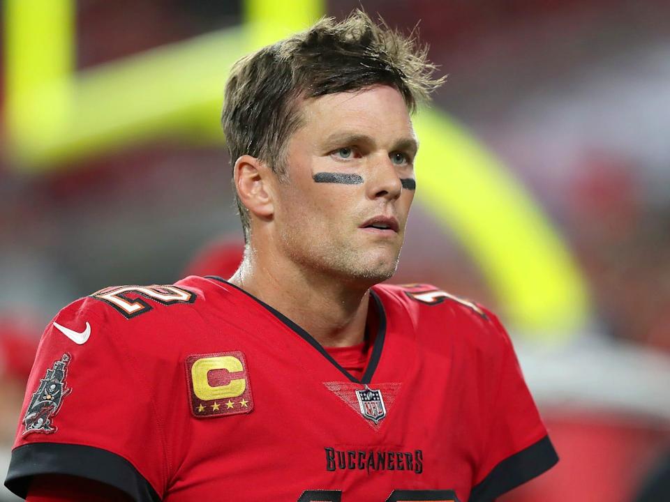 Tampa Bay Buccaneers Quarterback Tom Brady walks off the field during the regular season game between the New Orleans Saints and the Tampa Bay Buccaneers