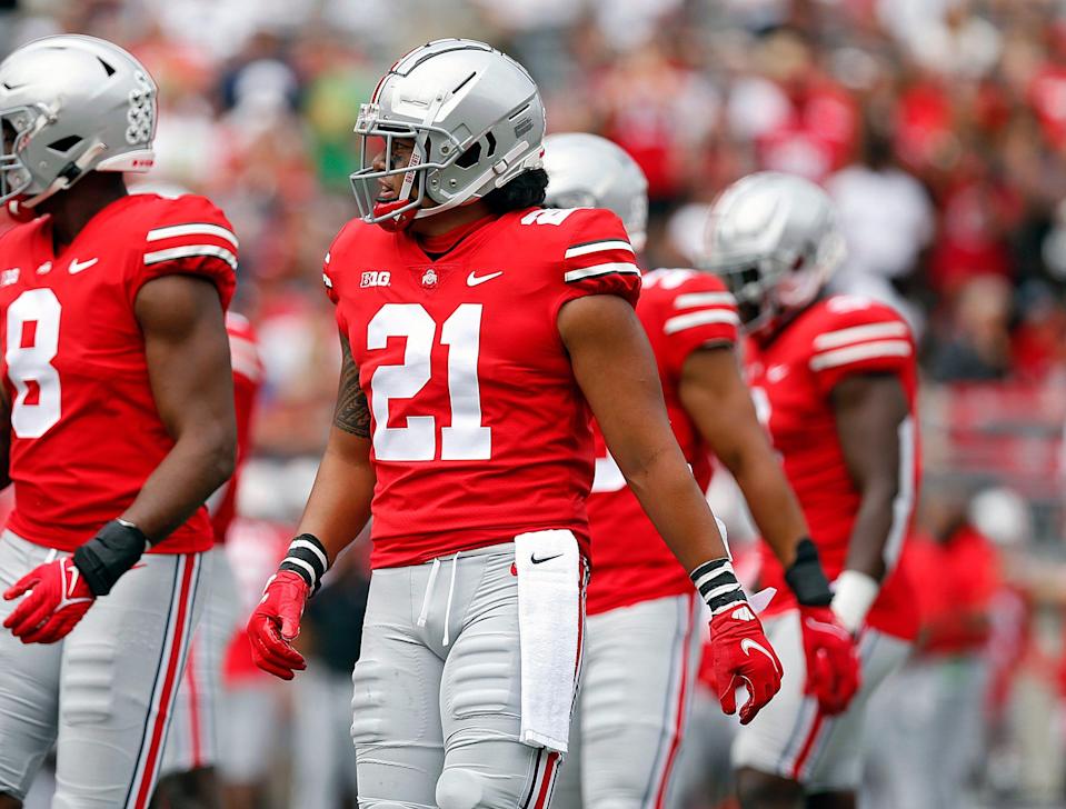 Ohio State Transfer linebacker Palaie Gaoteote sheds black stripe