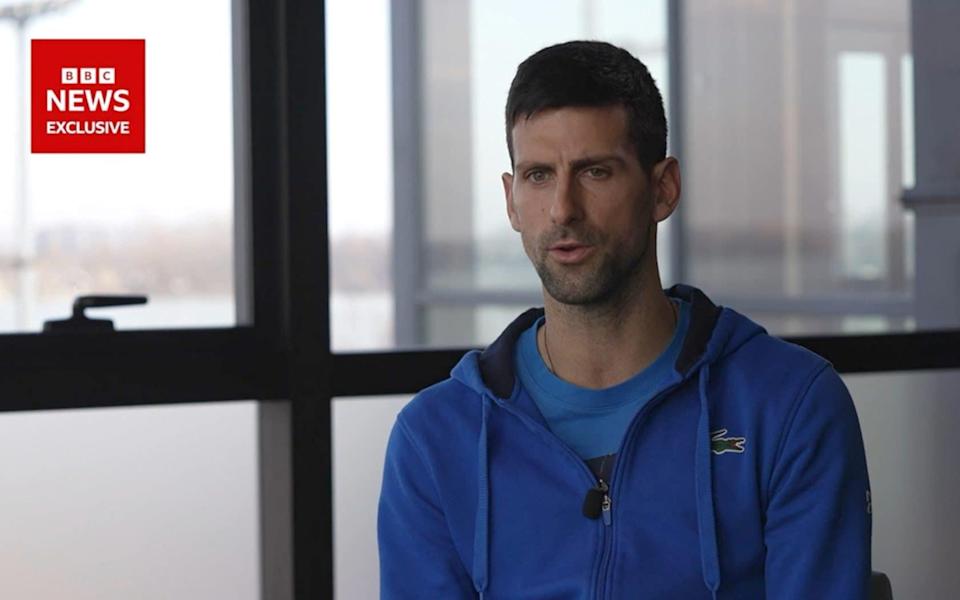 Djokovic in his BBC interview - BBC