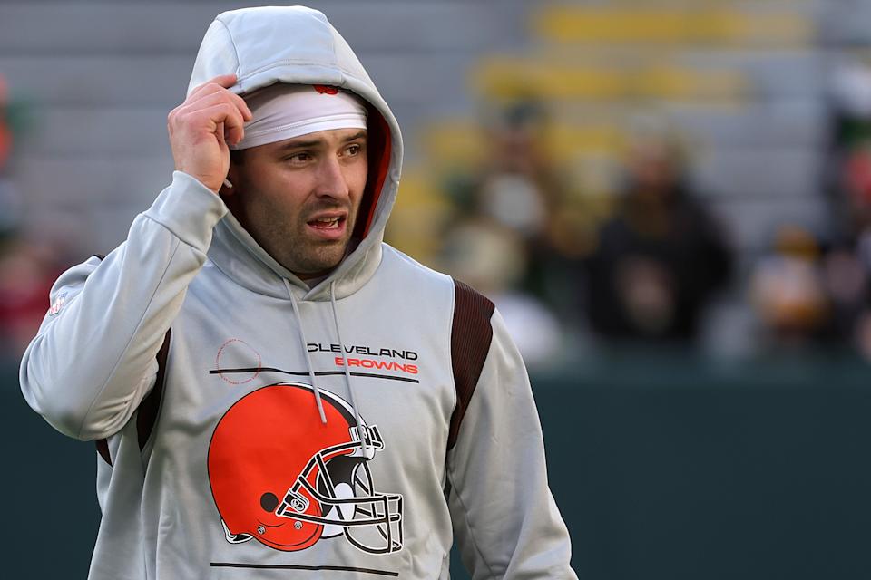 Baker Mayfield is done in Cleveland, but teams aren't exactly lining up to acquire him. It may turn out to be a good thing. (Photo by Stacy Revere/Getty Images)