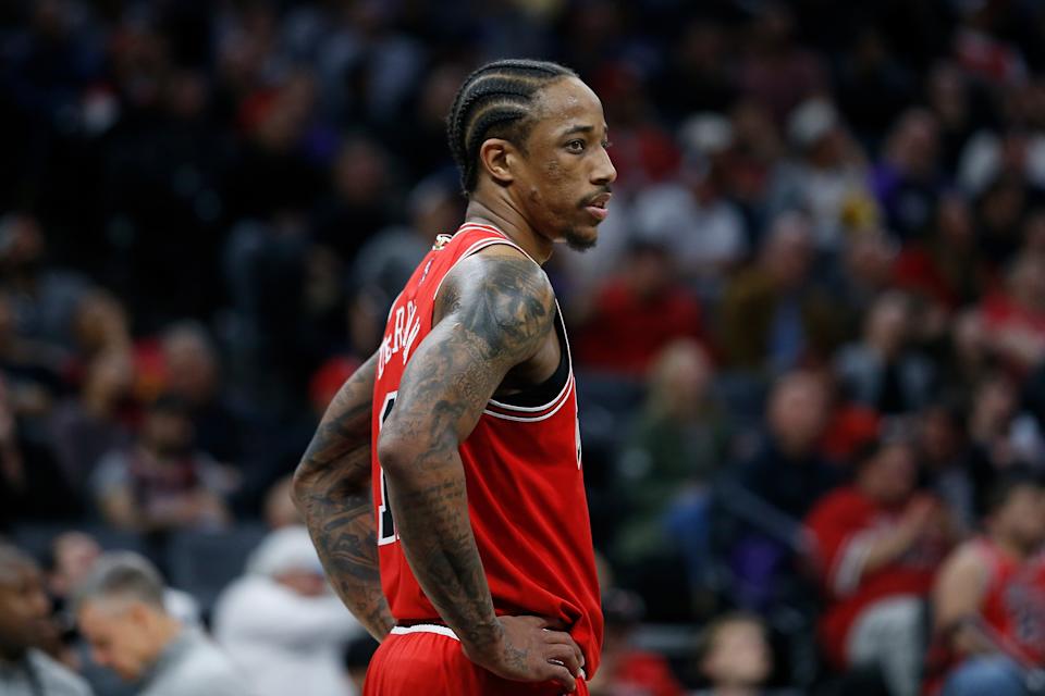 DeMar DeRozan has played some of the best basketball of his career in a Chicago Bulls uniform, but his team is still winless against the NBA's top teams. (Lachlan Cunningham/Getty Images)