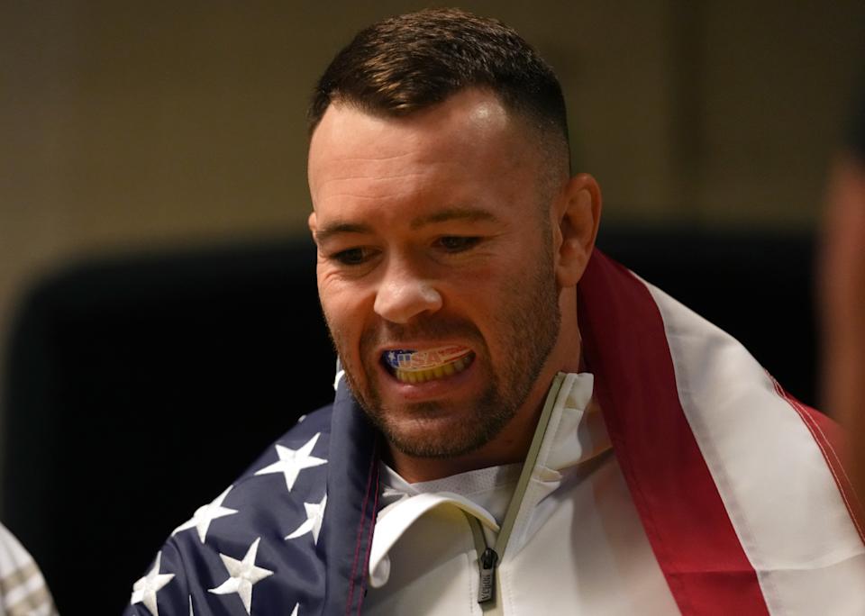 NEW YORK, NEW YORK - NOVEMBER 06: Colby Covington prepares to fight Kamaru Usman of Nigeria in their UFC welterweight championship fight during the UFC 268 event at Madison Square Garden on November 06, 2021 in New York City. (Photo by Cooper Neill/Zuffa LLC)