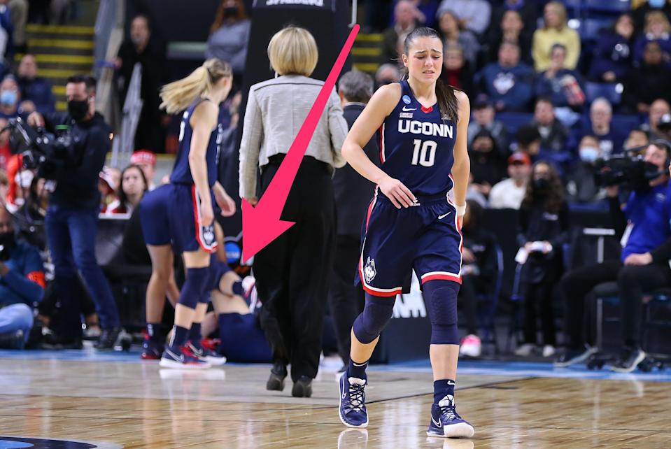 Fans blasted ESPN for showing a clip of a UConn player’s gruesome