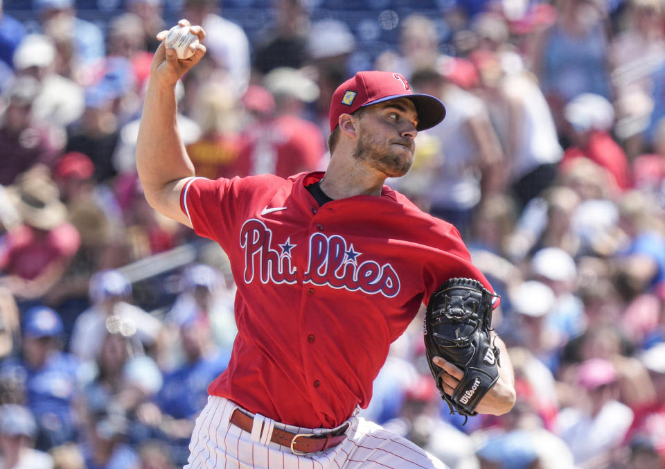 Aaron Nola will likely take a fourth-round pick in fantasy baseball drafts, which is tough to justify without a bump in his strikeout rate. (Photo by Mark Brown/Getty Images)