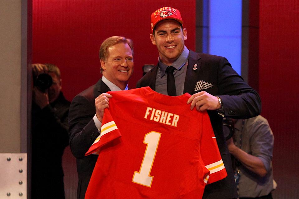 The last time an offensive lineman was drafted first overall, the Chiefs selected Eric Fisher of Central Michigan. (Photo by Chris Chambers/Getty Images)