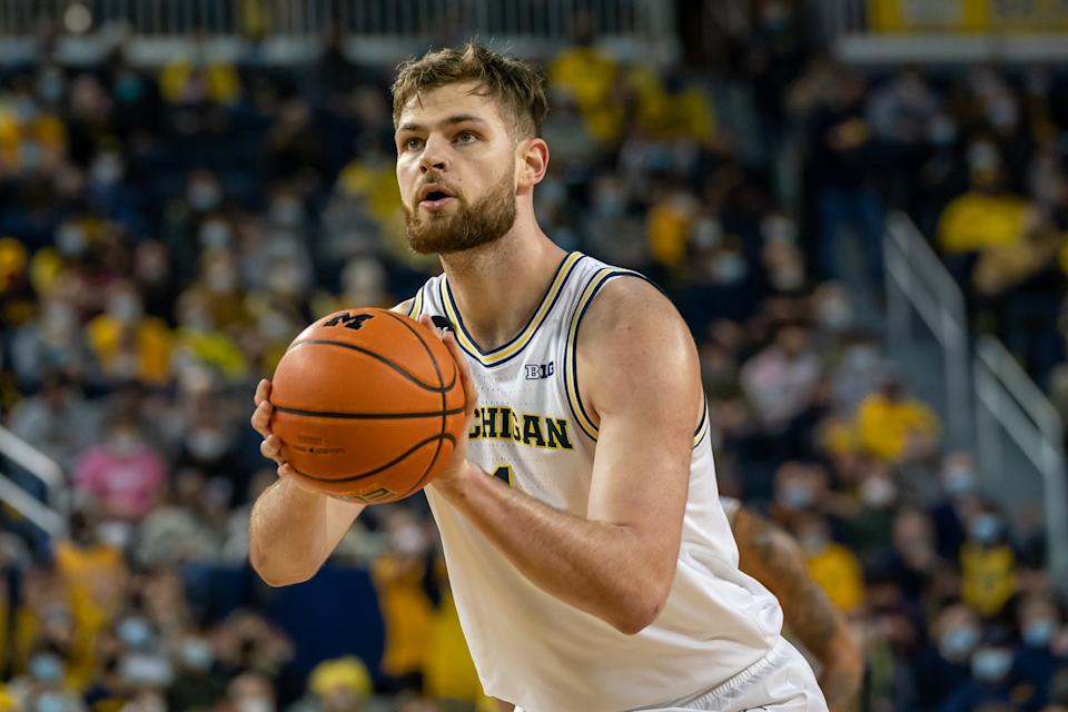 It's tough to think of Michigan as a Cinderella, but the No. 11 seed shouldn't be overlooked heading into the tournament with Hunter Dickinson leading the way. (Photo by Jaime Crawford/Getty Images)