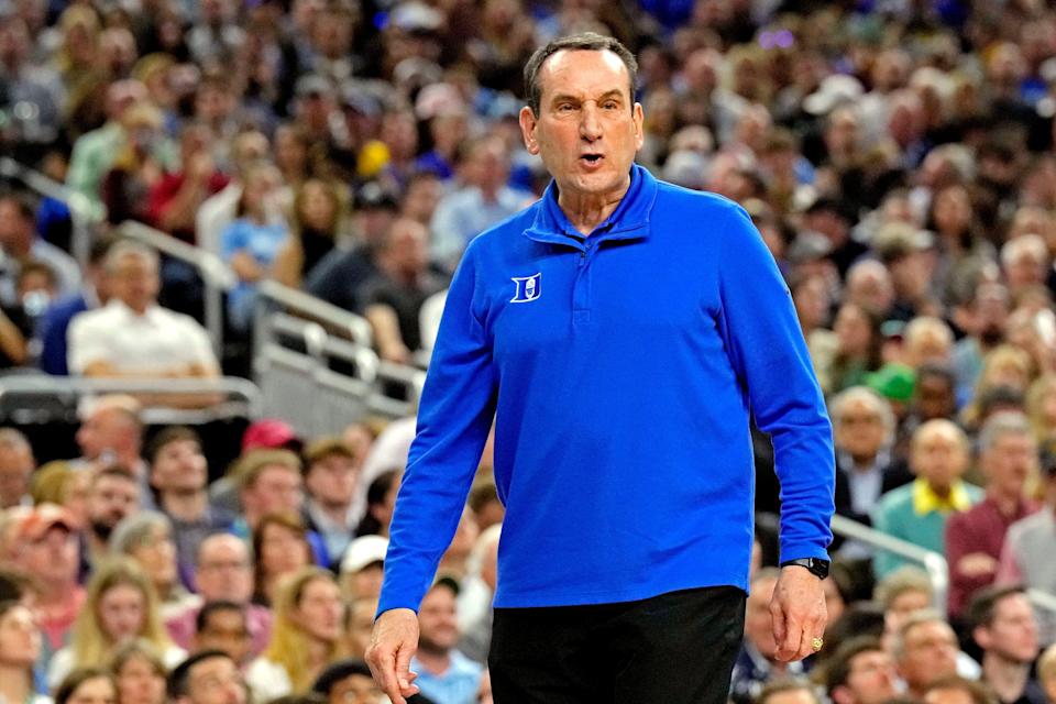 Duke Blue Devils head coach Mike Krzyzewski.