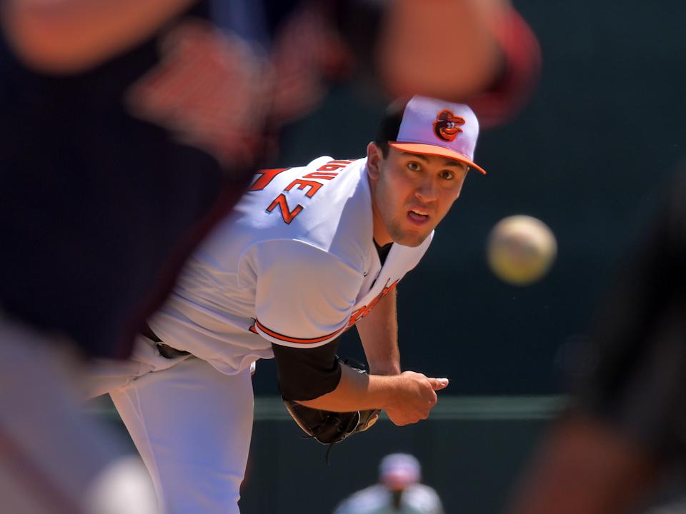 Baltimore Orioles pitching prospect Grayson Rodriguez could be worth stashing in fantasy baseball leagues. (Karl Merton Ferron/Baltimore Sun/Tribune News Service via Getty Images)