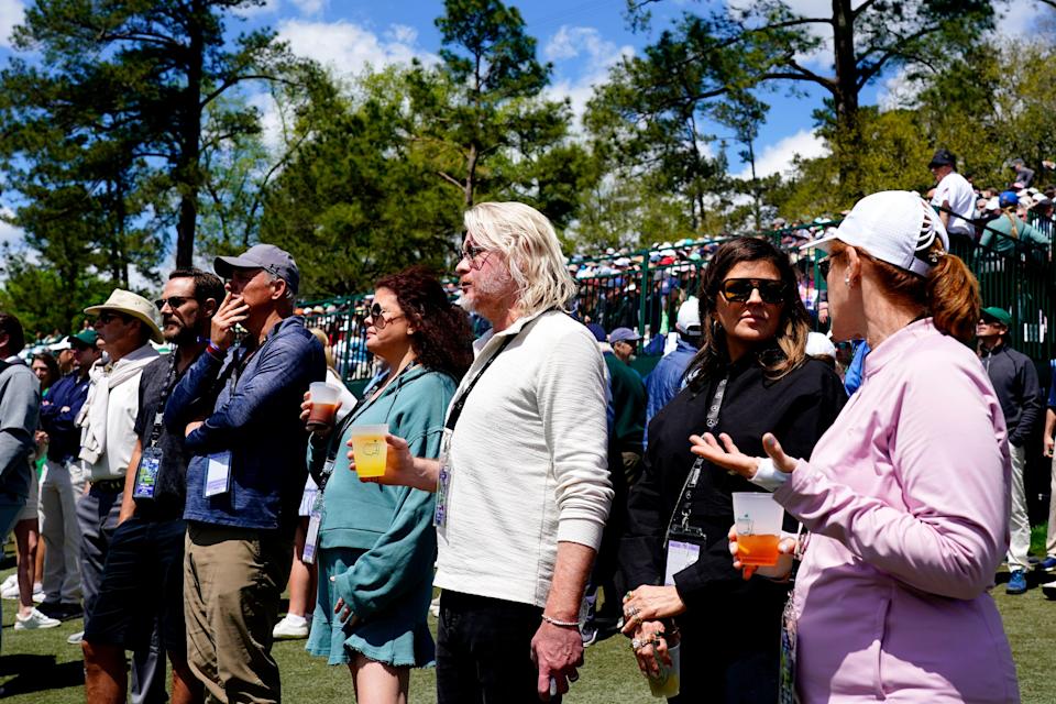 Members of the county music group Little Big Town watch golf at Amen Corner during the second round of the Masters Tournament at Augusta National Golf Course. Andrew Davis Tucker-Augusta Chronicle/USA TODAY Sports