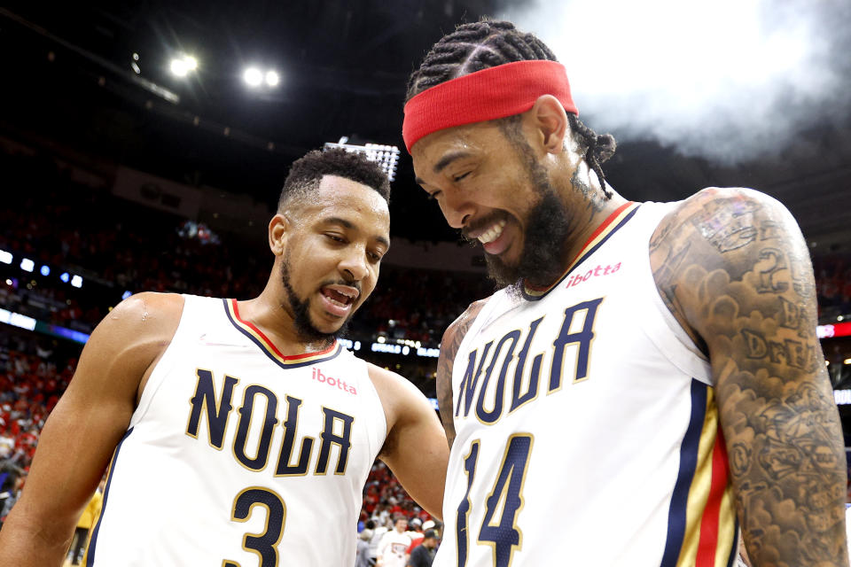 The arrival of CJ McCollum and emergence of Brandon Ingram have the Pelicans eyeing the biggest upset in NBA playoff history. (Sean Gardner/Getty Images)