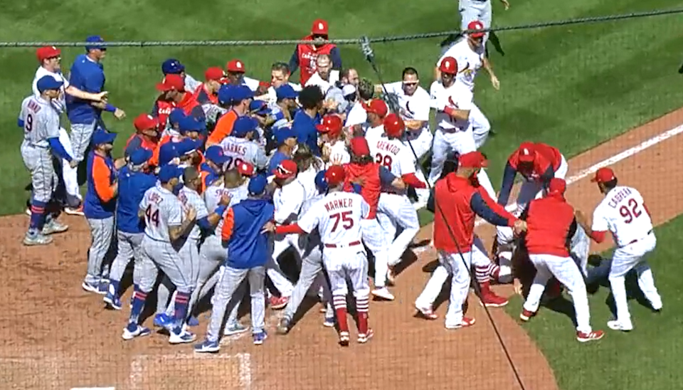 Mets and Cardinals brawl screenshot