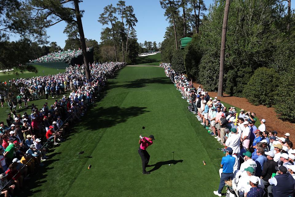 Galleries filled to overflowing for Tiger Woods on Thursday at Augusta. (Gregory Shamus/Getty Images)