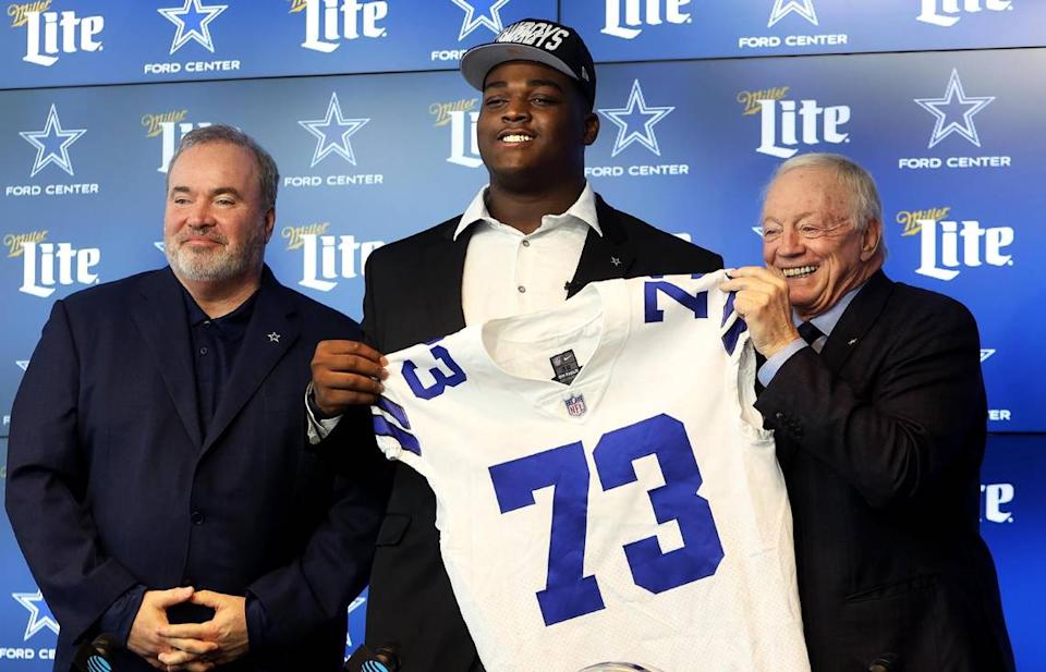 The Dallas Cowboys say they're thrilled to have drafted Tyler Smith, even if there are potential causes for concern. (Amanda McCoy/Fort Worth Star-Telegram/Tribune News Service via Getty Images)