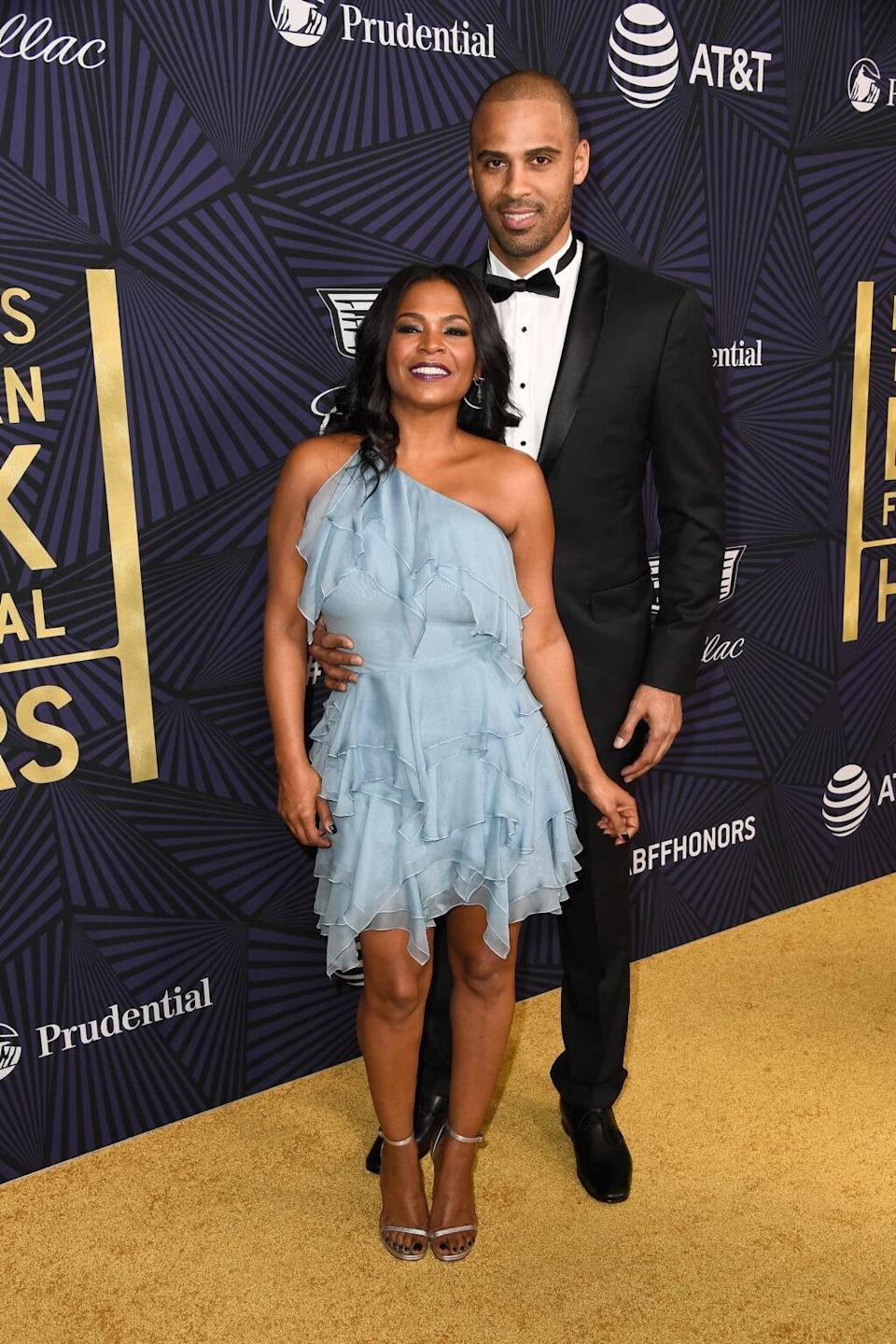 Nia Long (L) and Ime Udoka attend BET Presents the American Black Film Festival Honors on February 17, 2017, in Beverly Hills, California. (Photo by Frazer Harrison/Getty Images )