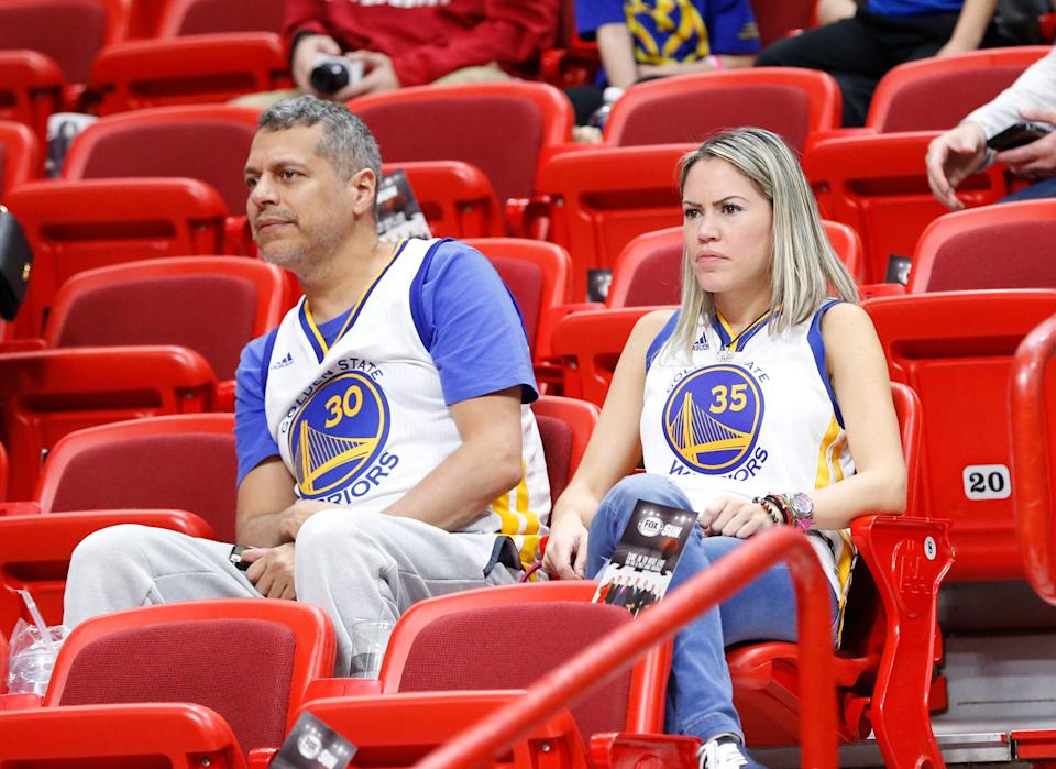 The two people who were Golden State Warrior fans before the team became a dynasty have been identified. (Bandwagon not pictured.)