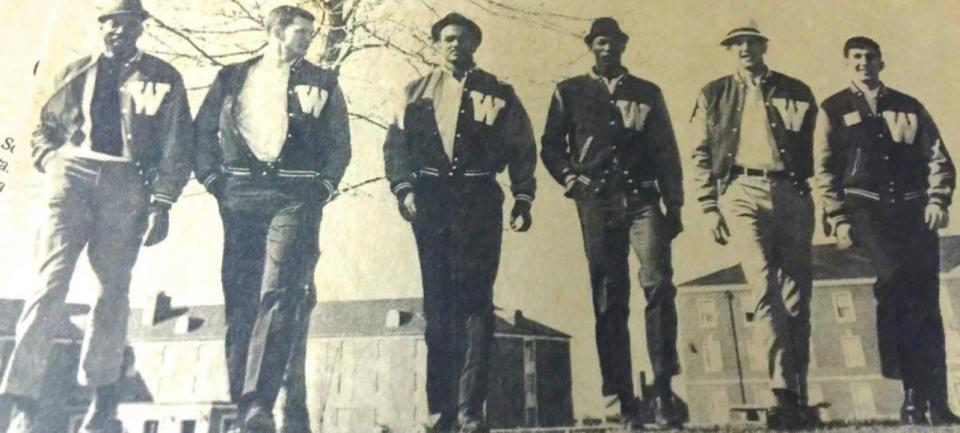 Sam Smith (second from left) with his teammates at Kentucky Wesleyan College.