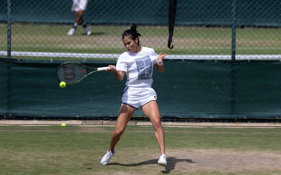 &nbsp;Emma Raducanu at the practice courts today Wimbledon Day 2 Wimbledon 28 June 2022 - Heathcliff O'Malley&nbsp;