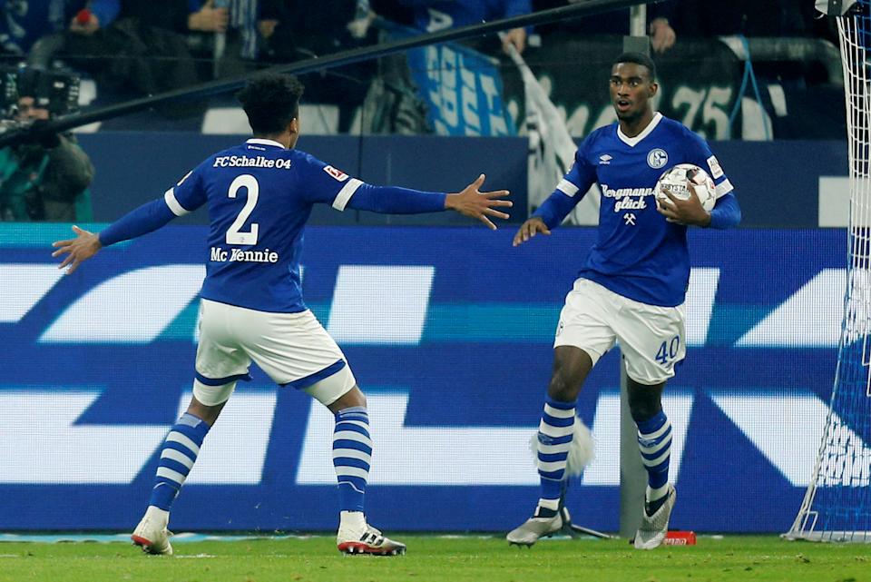 Haji Wright and fellow American Weston McKennie (2) played together at Schalke in the German Bundesliga. (REUTERS/Leon Kuegeler)