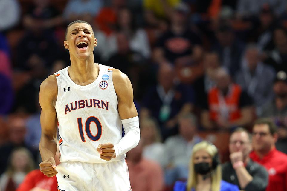 Auburn's Jabari Smith is projected as the top overall pick in the 2022 NBA draft. (Kevin C. Cox/Getty Images)