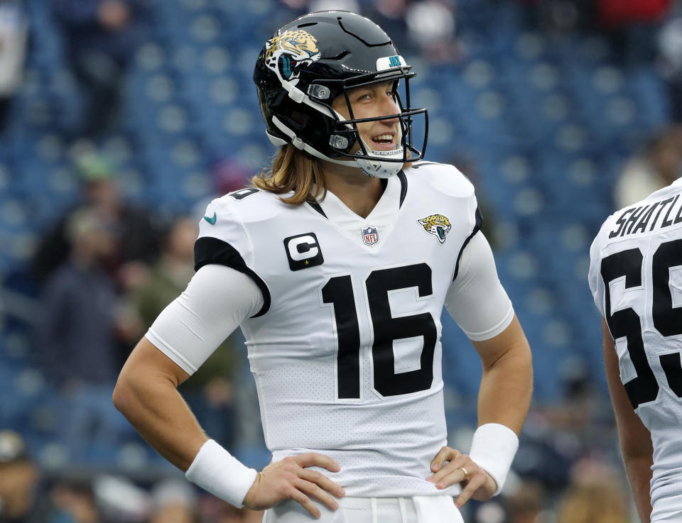 Jaguars quarterback Trevor Lawrence is hoping for bigger things in his second season. (Photo by Jim Davis/The Boston Globe via Getty Images)