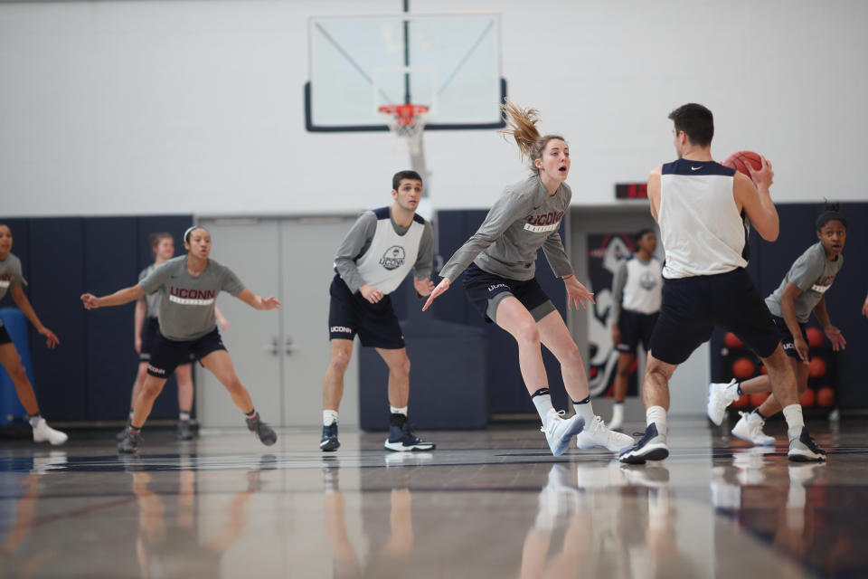 It has become routine for some athletic programs to count male practice players as female participants in gender equity reports submitted to the Department of Education. (Photo by Tim Clayton/Corbis via Getty Images)