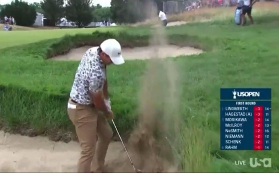 Watch: Rory McIlroy has furious mid-round tantrum after shot finds bunker