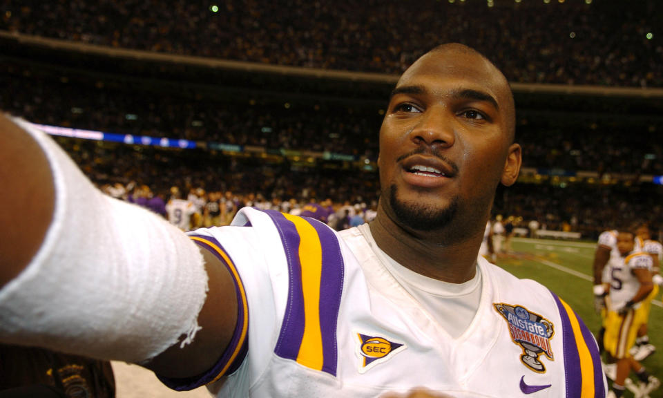 JaMarcus Russell was a legend at LSU, but behind the scenes things were falling apart in his life before ever entering the NFL — plus more trouble after he turned pro. (Photo by A. Messerschmidt/Getty Images)