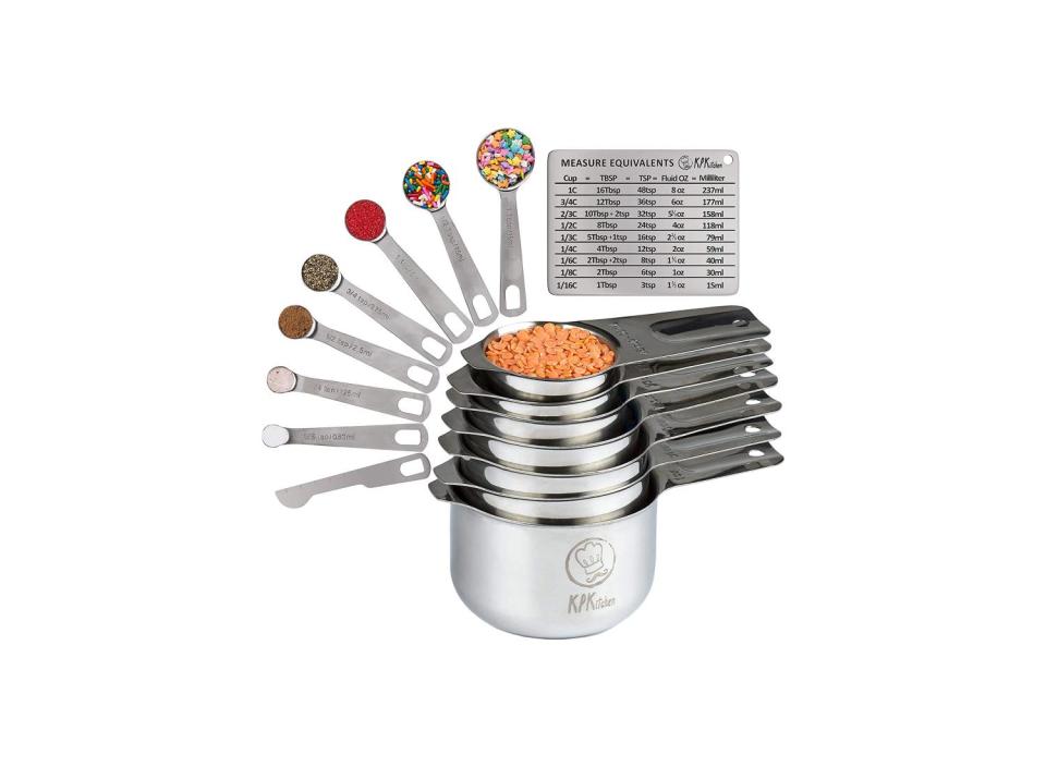 This measuring set has all the tools you need to bake or cook something amazing. (Source: Amazon)