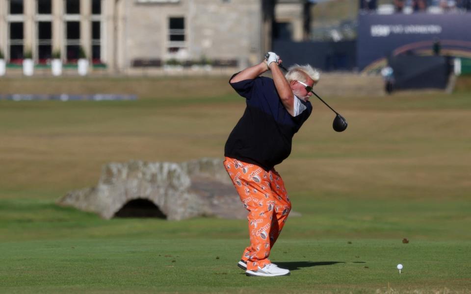 John Daly of the U.S. tees off on the 18th during the second round - Reuters